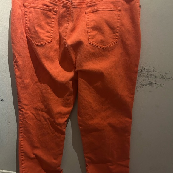 Women’s Ralph Lauren Coral Orange Stretch straight Denim Jeans Size XL 18. - Picture 6 of 7